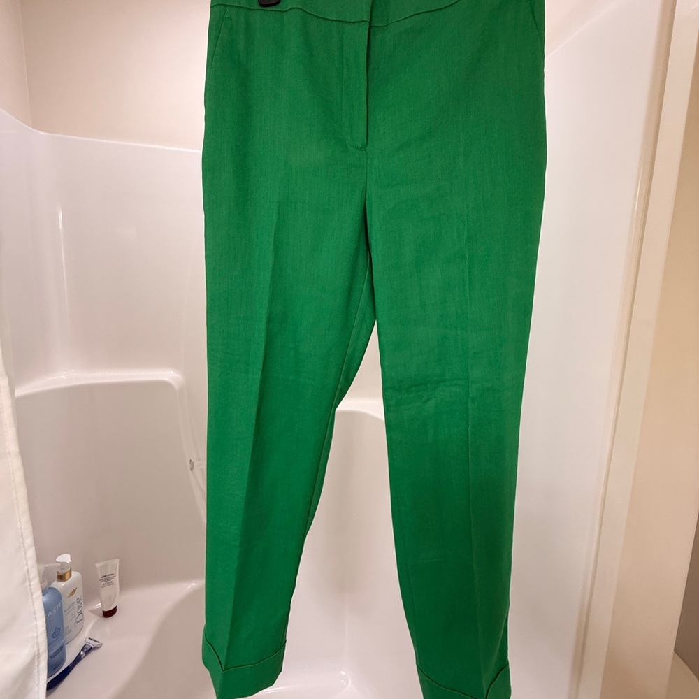Ann Taylor Curvy Fit High Rise "The Ankle" Pants in Bright Kelly Green US6